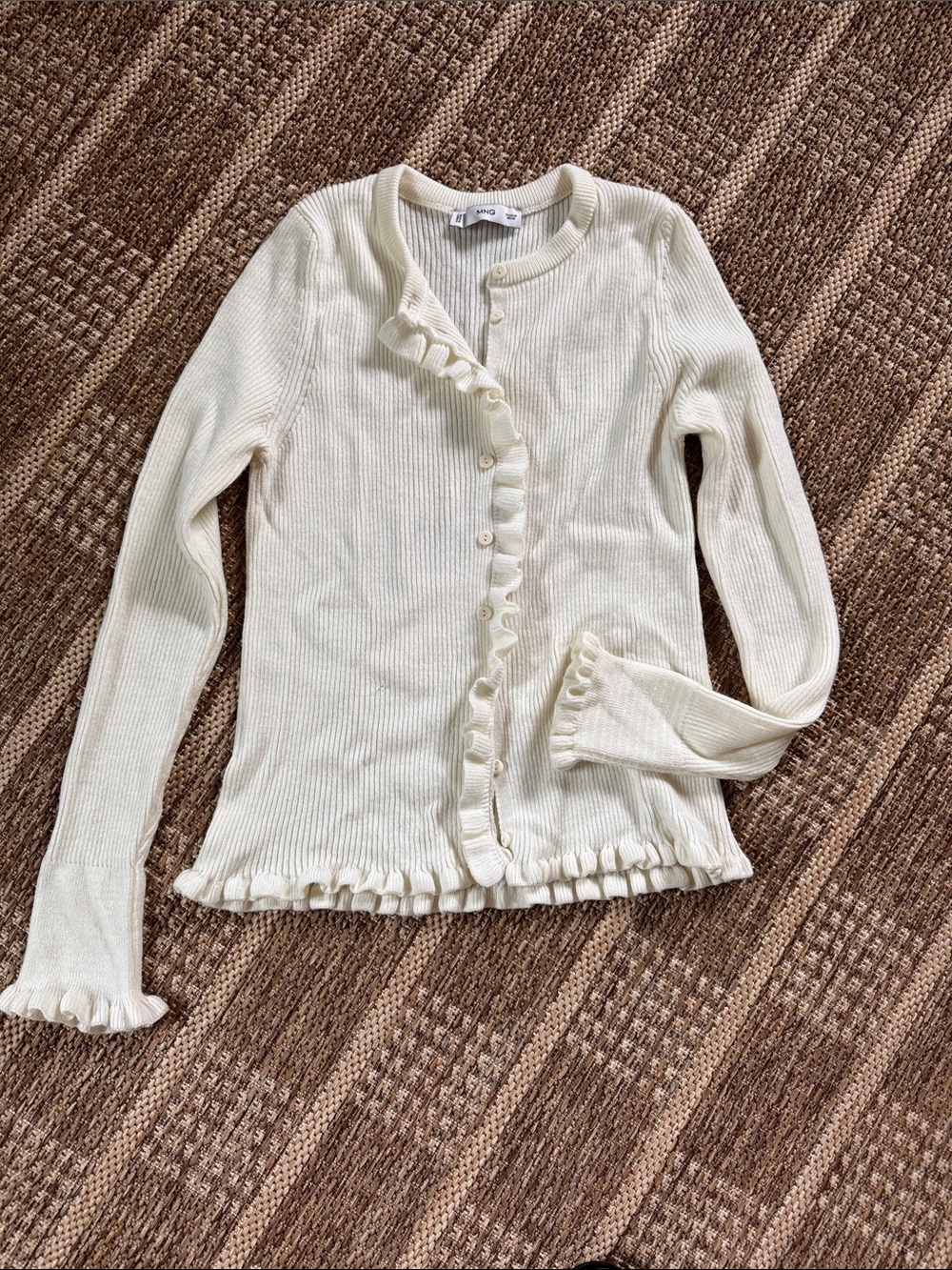 Mango ruffle sleeve sweater